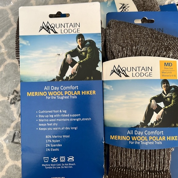 Mountain Lodge All Day Comfort Merino Wool Polar Hiker Adult Socks - 80% Merino - Picture 2 of 3